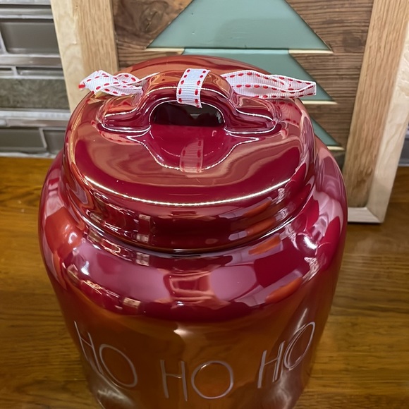 Rae Dunn red iridescent ho ho ho canister - Picture 2 of 3